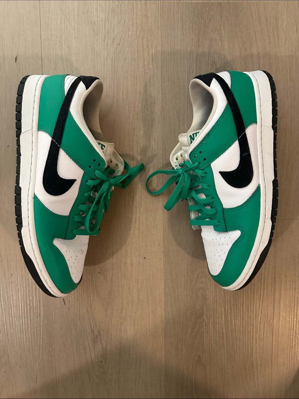 Nike Dunk Low Green White Black Retro Swoosh